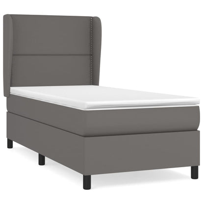 Giroletto a Molle con Materasso Grigio 100x200 cm in Similpelle | homemem39