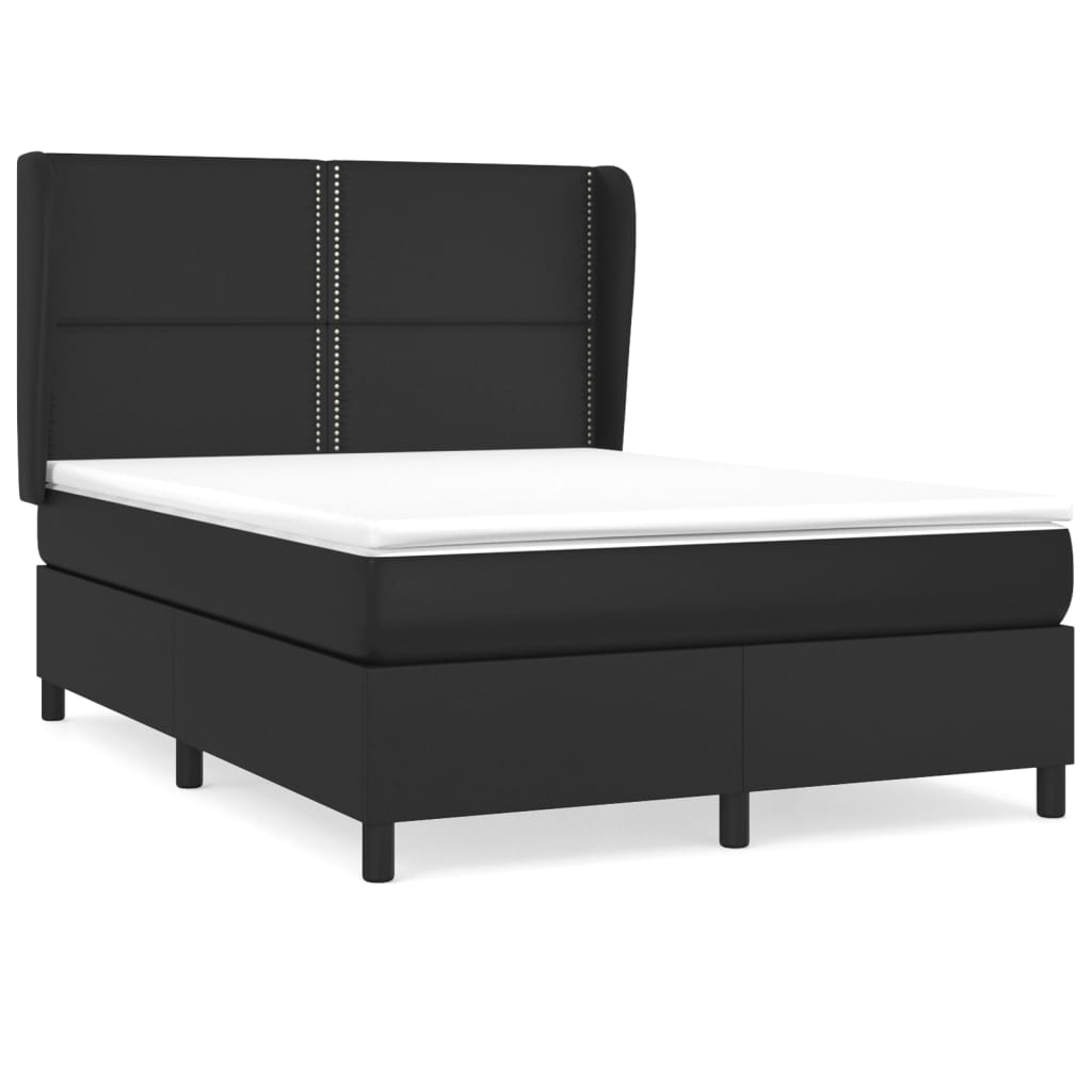 Giroletto a Molle con Materasso Nero 140x190 cm in Similpelle | homemem39