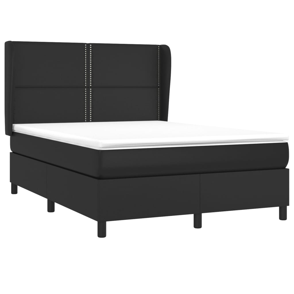 Giroletto a Molle con Materasso Nero 140x190 cm in Similpelle | homemem39