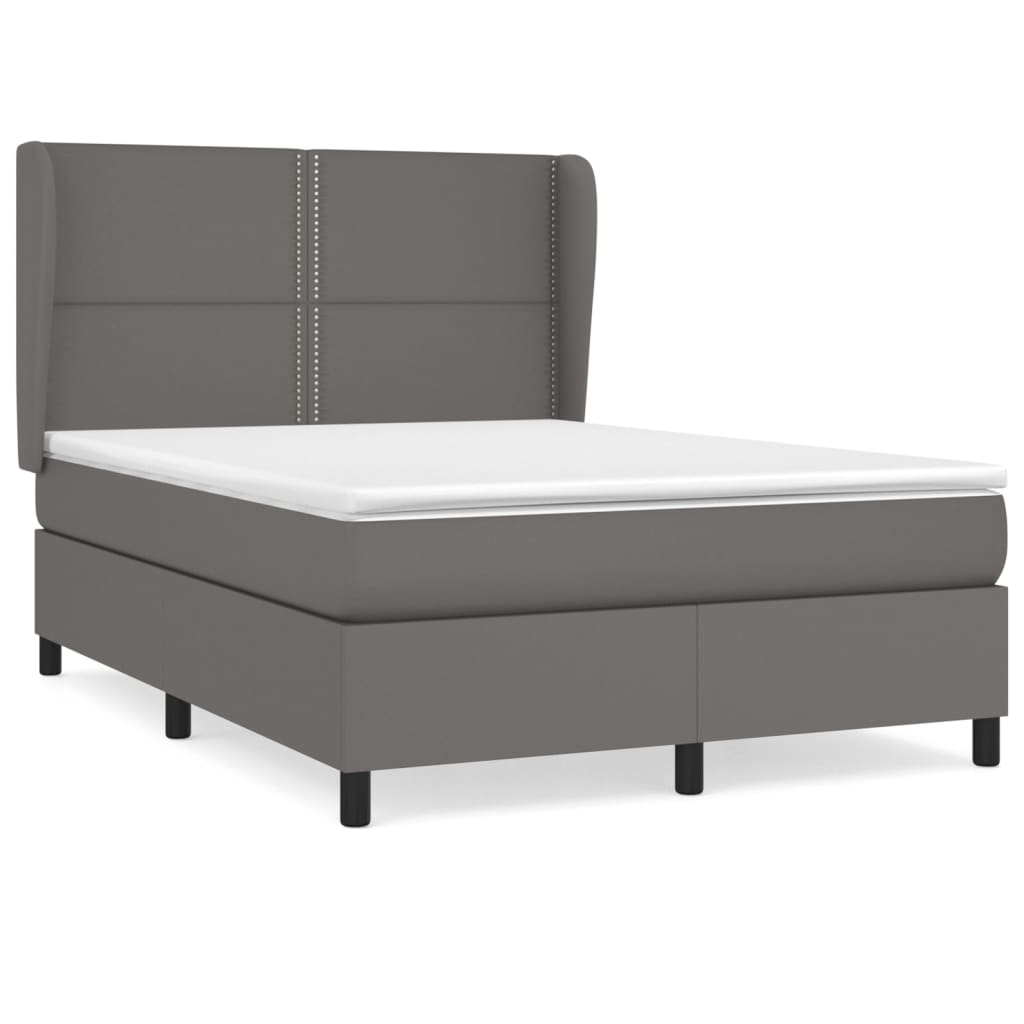 Giroletto a Molle con Materasso Grigio 140x190 cm in Similpelle | homemem39