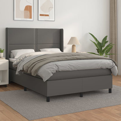 Giroletto a Molle con Materasso Grigio 140x190 cm in Similpelle | homemem39