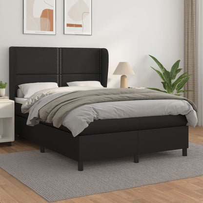 Giroletto a Molle con Materasso Nero 140x200 cm in Similpelle | homemem39