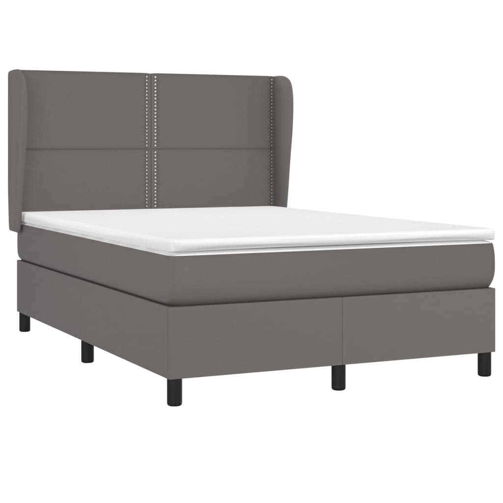 Giroletto a Molle con Materasso Grigio 140x200 cm in Similpelle | homemem39