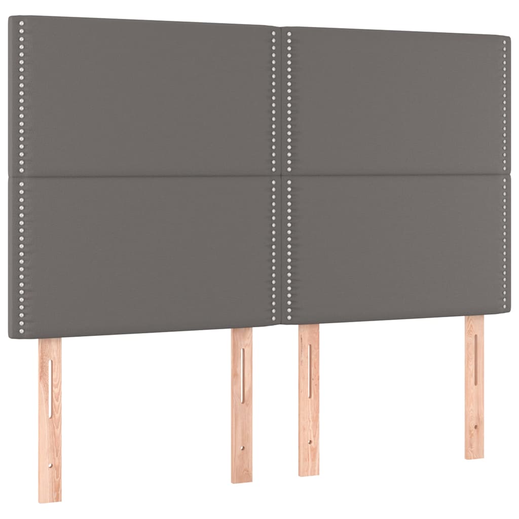 Giroletto a Molle con Materasso Grigio 140x200 cm in Similpelle