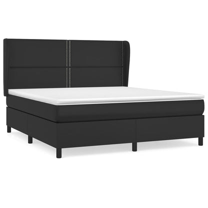 Giroletto a Molle con Materasso Nero 180x200 cm in Similpelle | homemem39