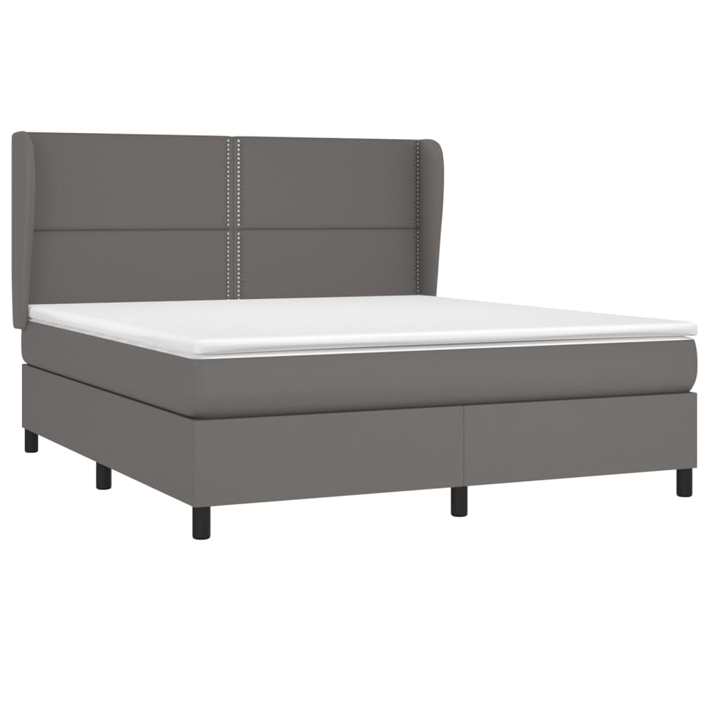 Giroletto a Molle con Materasso Grgio 180x200 cm in Similpelle | homemem39