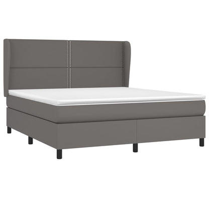 Giroletto a Molle con Materasso Grgio 180x200 cm in Similpelle | homemem39