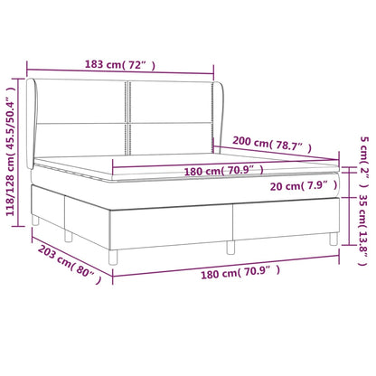 Giroletto a Molle con Materasso Grgio 180x200 cm in Similpelle | homemem39