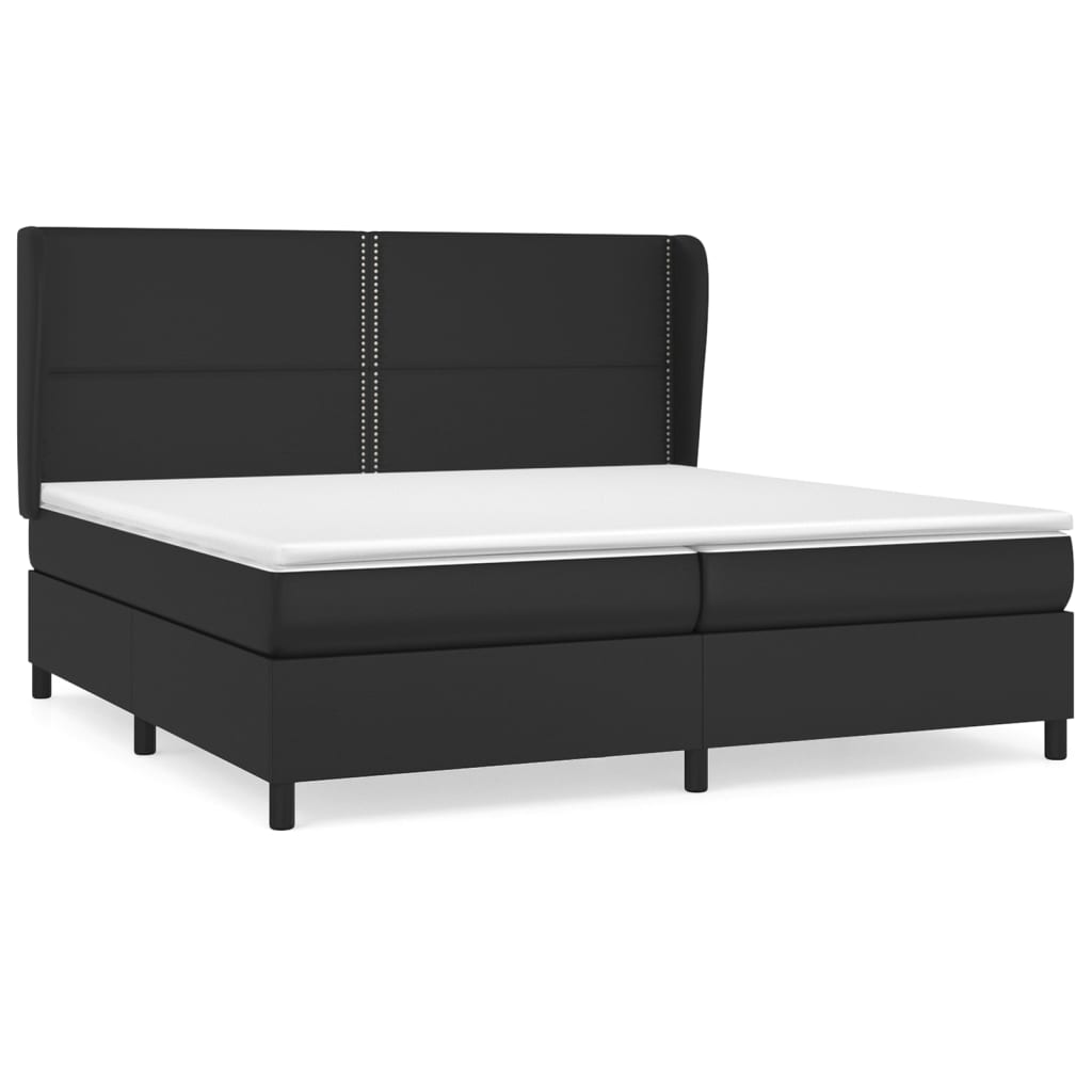 Giroletto a Molle con Materasso Nero 200x200 cm in Similpelle | homemem39