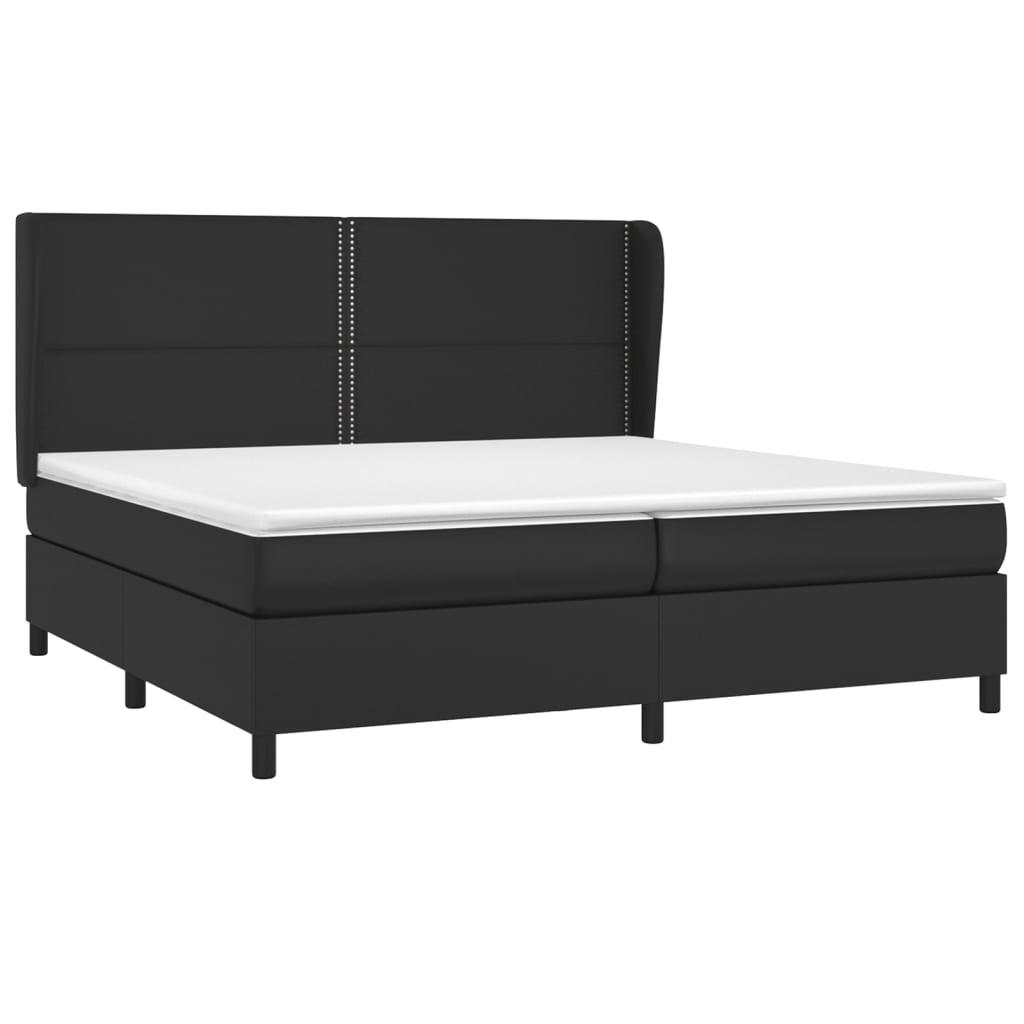 Giroletto a Molle con Materasso Nero 200x200 cm in Similpelle | homemem39