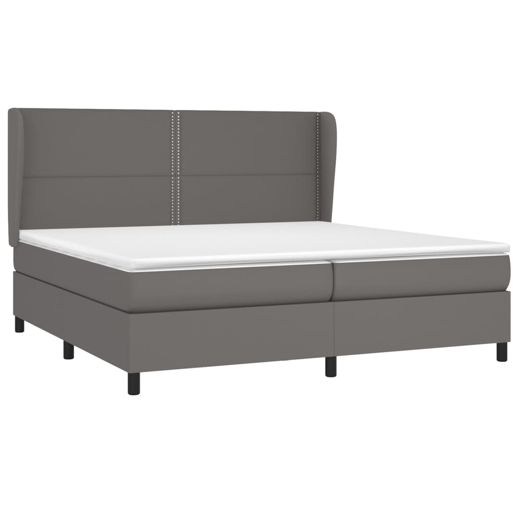 Giroletto a Molle con Materasso Grgio 200x200 cm in Similpelle | homemem39