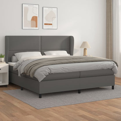 Giroletto a Molle con Materasso Grgio 200x200 cm in Similpelle | homemem39