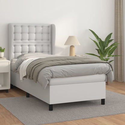 Giroletto a Molle con Materasso Bianco 80x200 cm in Similpelle | homemem39
