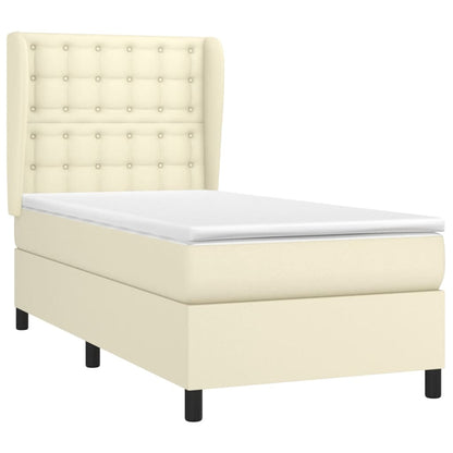 Giroletto a Molle con Materasso Crema 90x190 cm in Similpelle | homemem39
