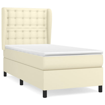 Giroletto a Molle con Materasso Crema 90x200 cm in Similpelle | homemem39