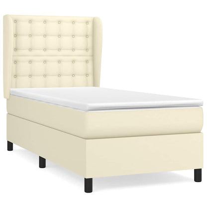 Giroletto a Molle con Materasso Crema 90x200 cm in Similpelle