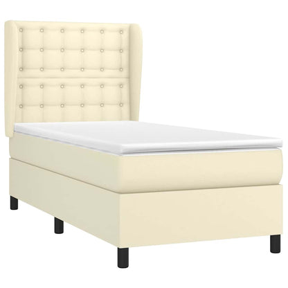 Giroletto a Molle con Materasso Crema 90x200 cm in Similpelle