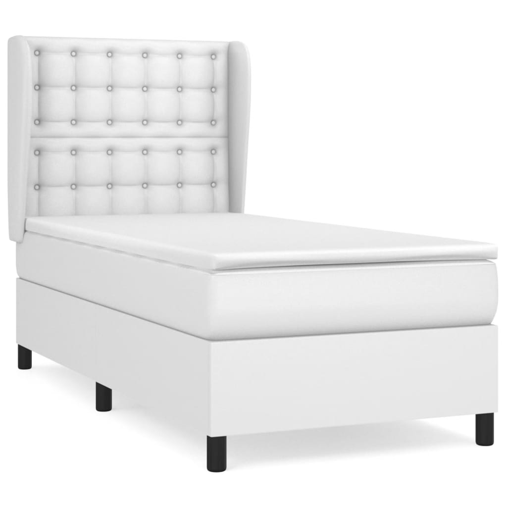 Giroletto a Molle con Materasso Bianco 100x200 cm in Similpelle | homemem39