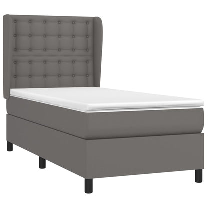 Giroletto a Molle con Materasso Grigio 100x200 cm in Similpelle | homemem39