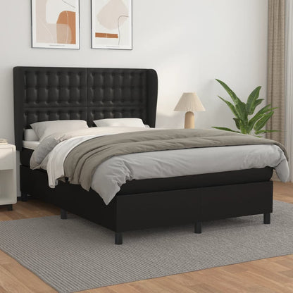Giroletto a Molle con Materasso Nero 140x190 cm in Similpelle | homemem39