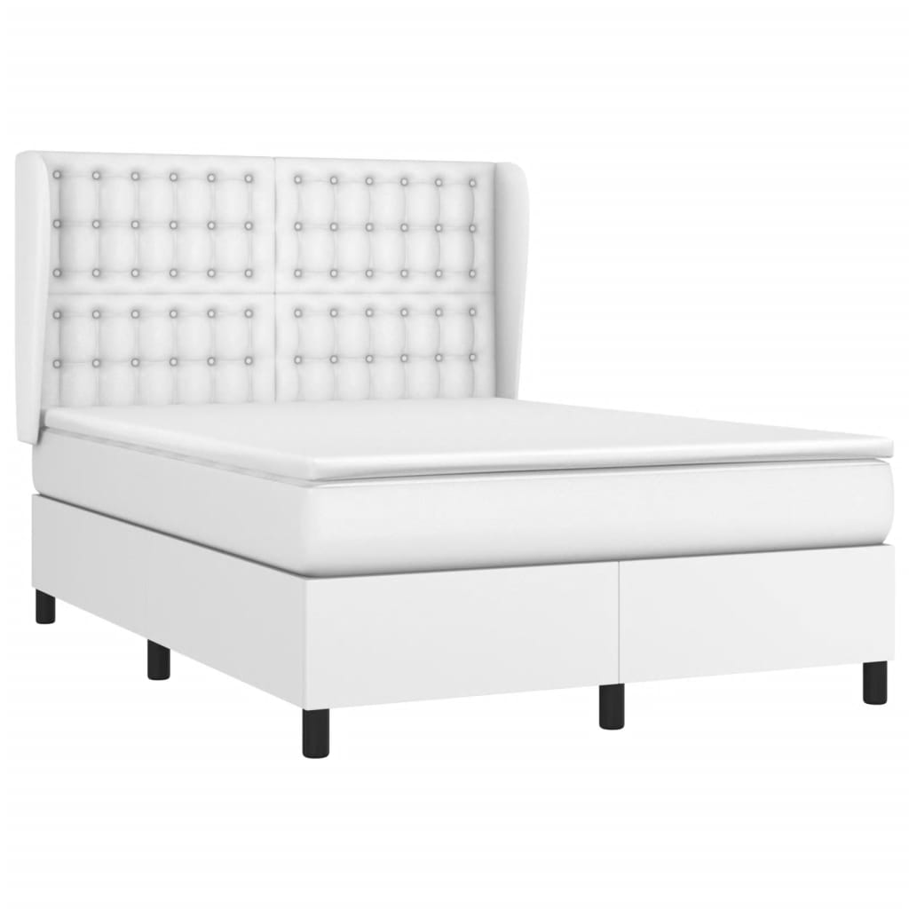 Giroletto a Molle con Materasso Bianco 140x190 cm in Similpelle | homemem39