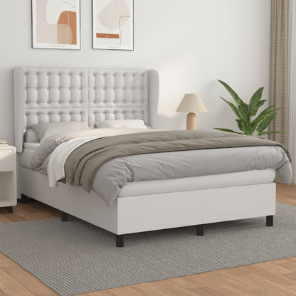 Giroletto a Molle con Materasso Bianco 140x190 cm in Similpelle | homemem39