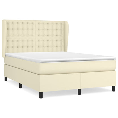 Giroletto a Molle con Materasso Crema 140x200 cm in Similpelle | homemem39