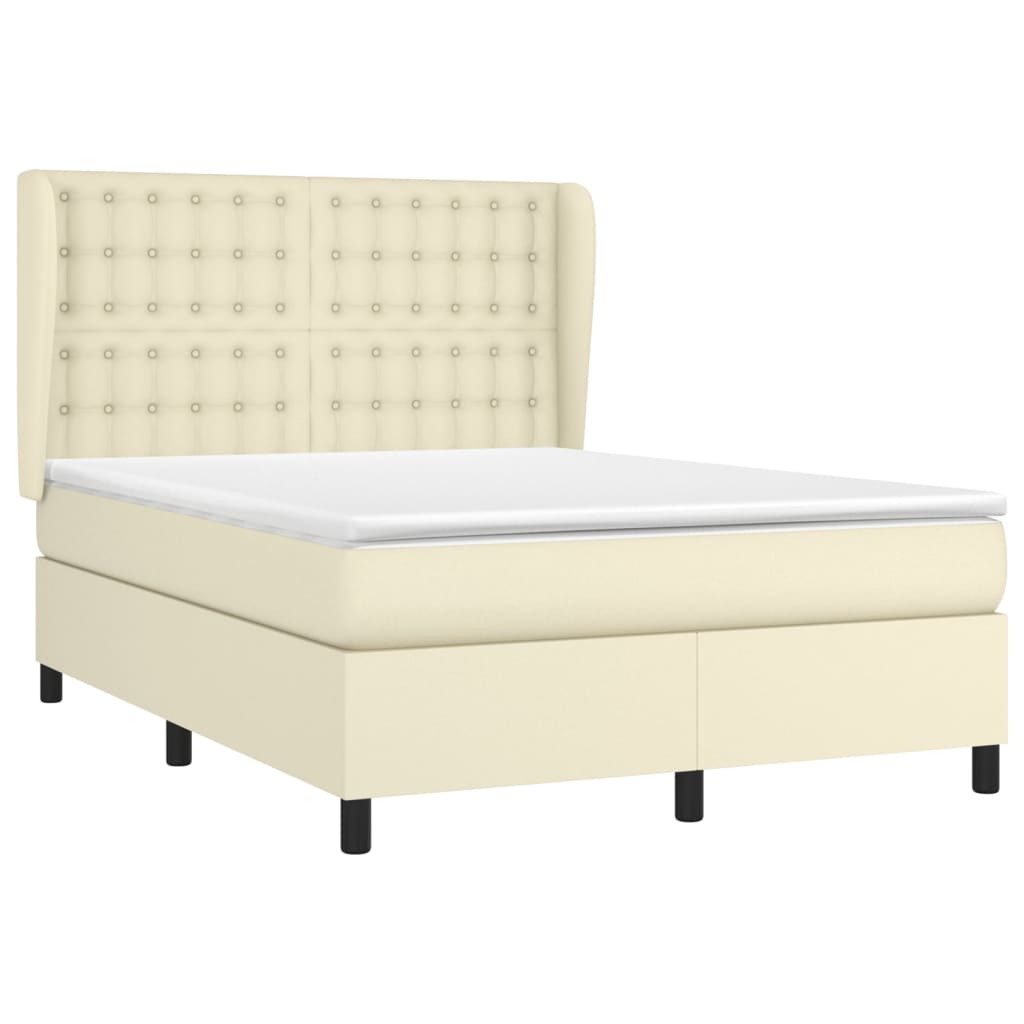 Giroletto a Molle con Materasso Crema 140x200 cm in Similpelle | homemem39