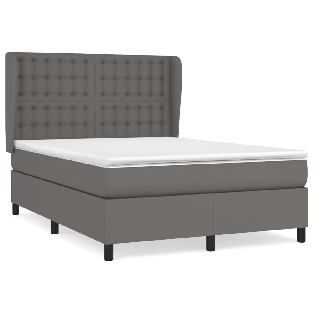 Giroletto a Molle con Materasso Grigio 140x200 cm in Similpelle | homemem39