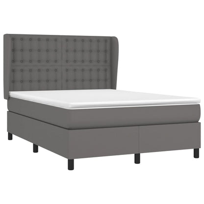 Giroletto a Molle con Materasso Grigio 140x200 cm in Similpelle | homemem39