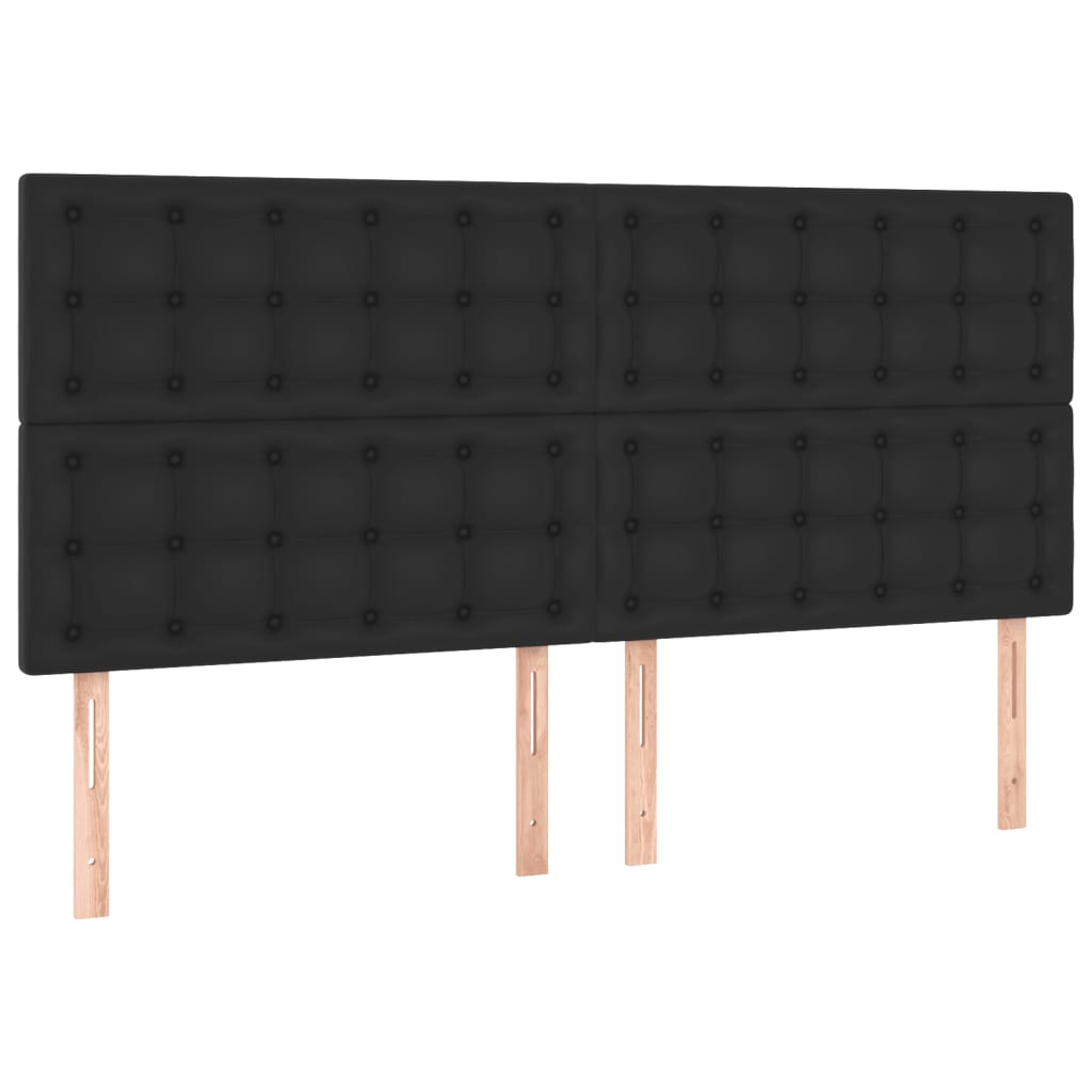 Giroletto a Molle con Materasso Nero 160x200 cm in Similpelle | homemem39