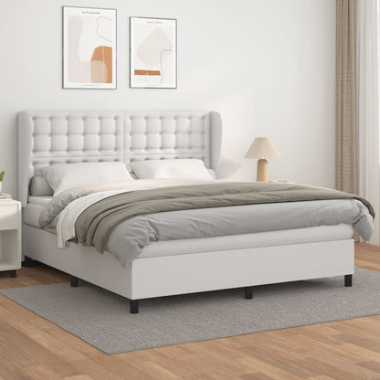 Giroletto a Molle con Materasso Bianco 160x200 cm in Similpelle | homemem39