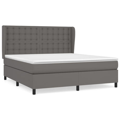 Giroletto a Molle con Materasso Grigio 160x200 cm in Similpelle | homemem39
