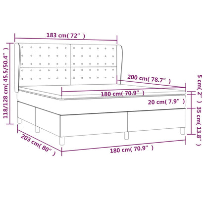 Giroletto a Molle con Materasso Grgio 180x200 cm in Similpelle | homemem39