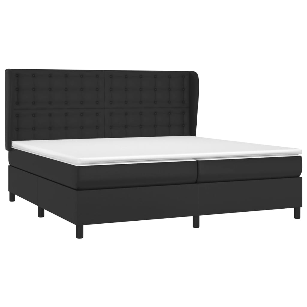 Giroletto a Molle con Materasso Nero 200x200 cm in Similpelle | homemem39