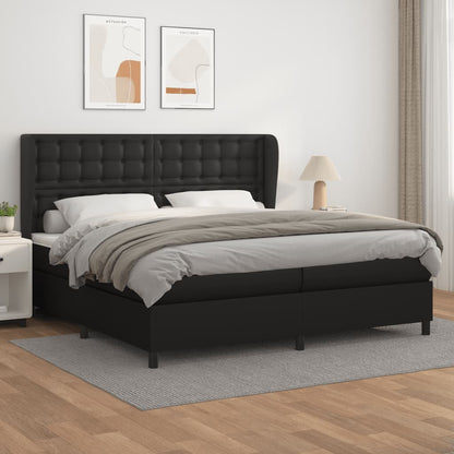 Giroletto a Molle con Materasso Nero 200x200 cm in Similpelle | homemem39