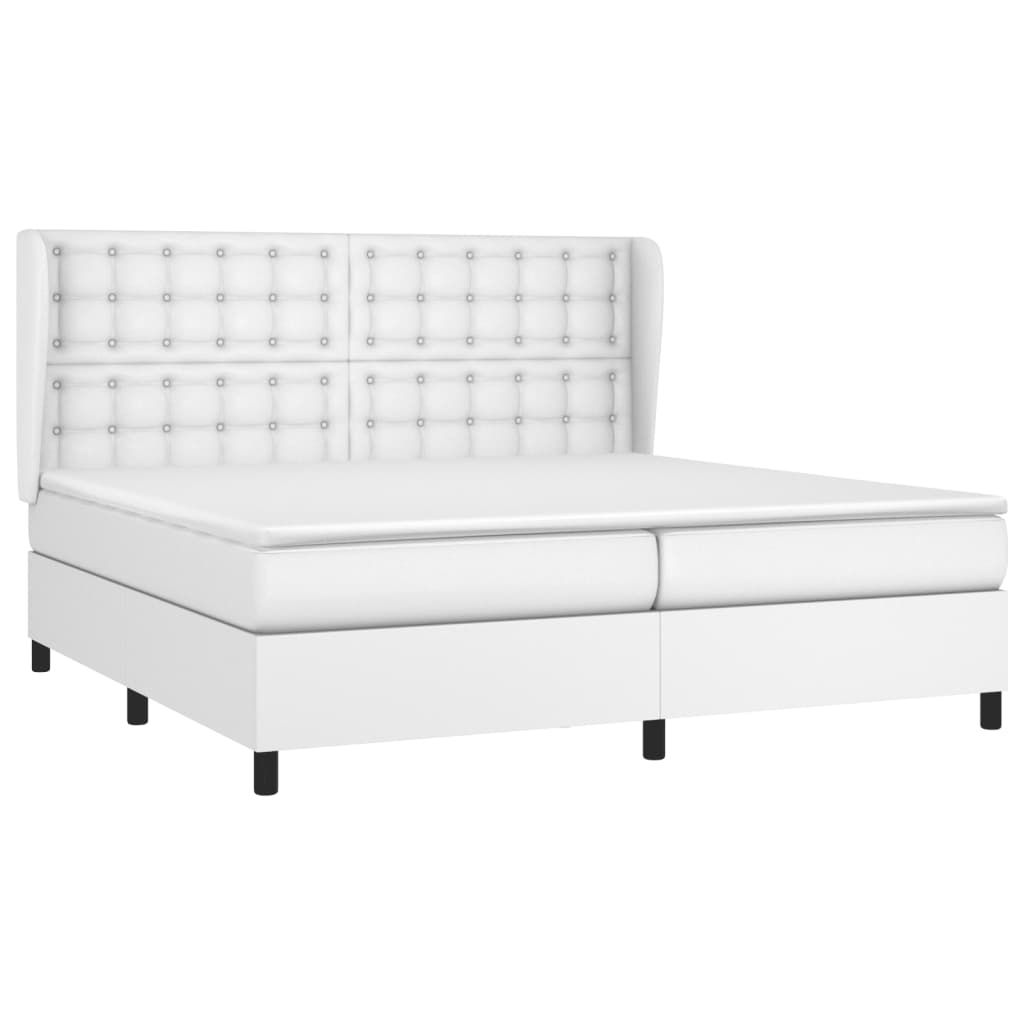 Giroletto a Molle con Materasso Bianco 200x200cm in Similpelle | homemem39