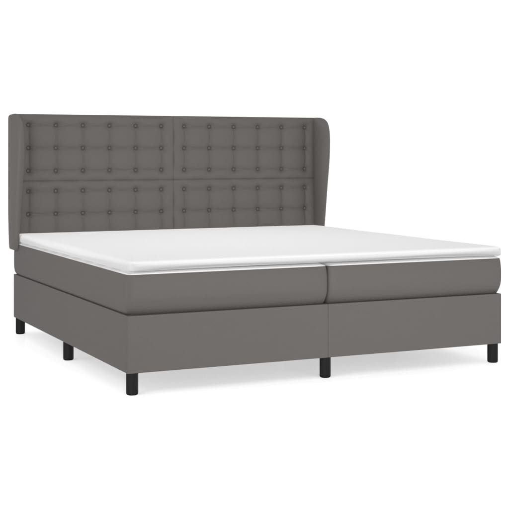 Giroletto a Molle con Materasso Grgio 200x200 cm in Similpelle | homemem39