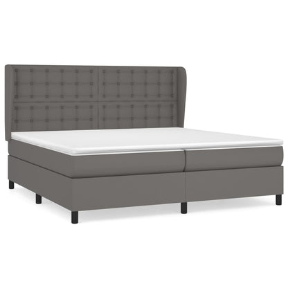 Giroletto a Molle con Materasso Grgio 200x200 cm in Similpelle | homemem39