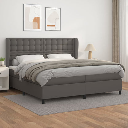 Giroletto a Molle con Materasso Grgio 200x200 cm in Similpelle | homemem39