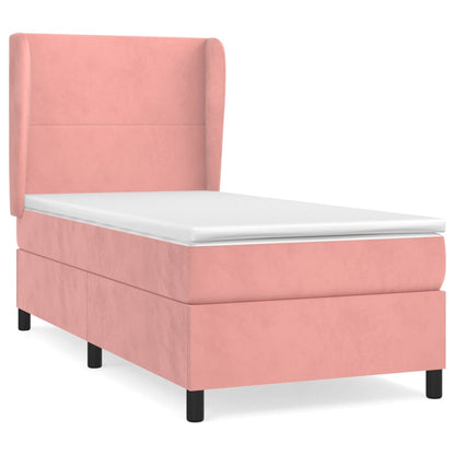 Giroletto a Molle con Materasso Rosa 80x200 cm in Velluto | homemem39