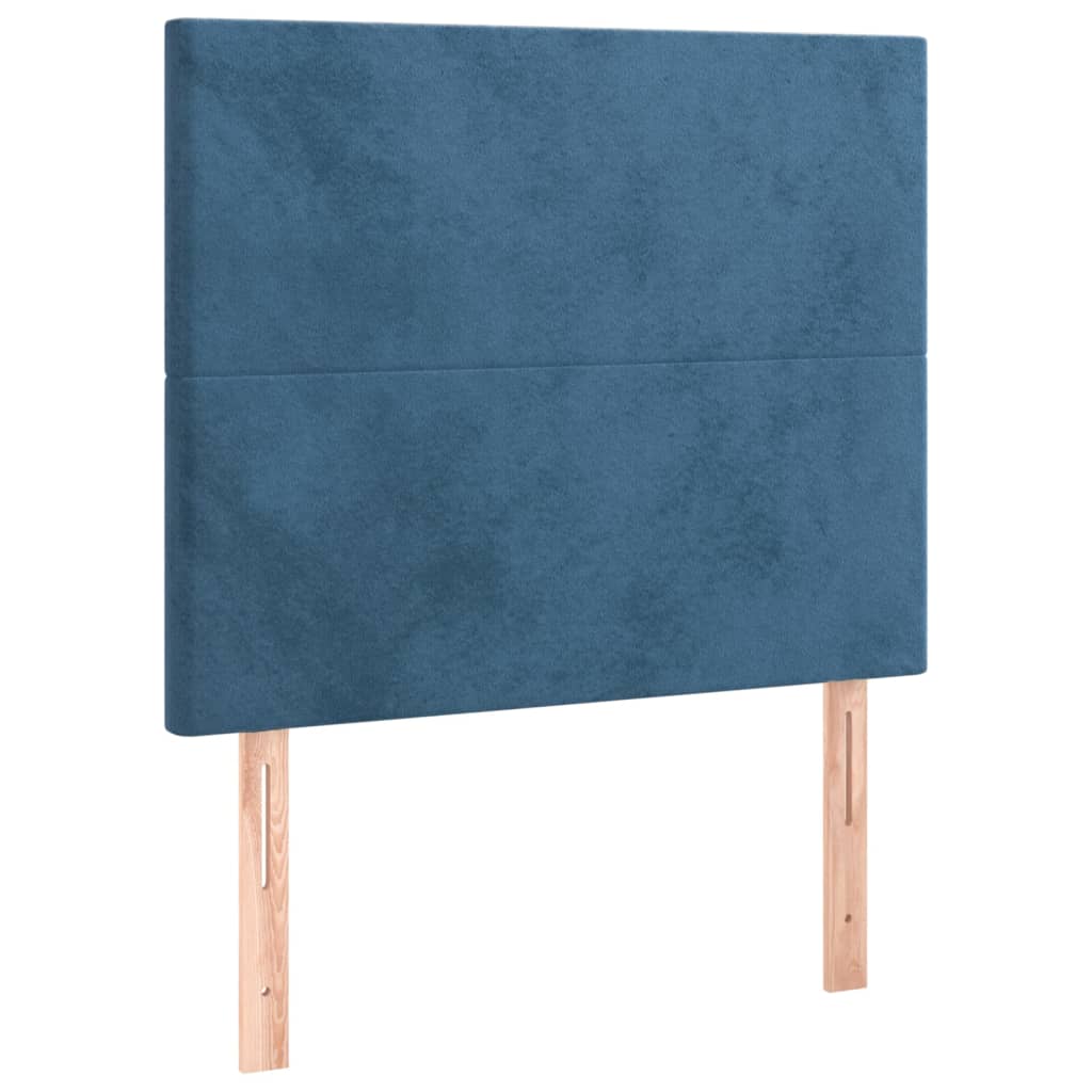 Giroletto a Molle con Materasso Blu Scuro 90x200 cm in Velluto