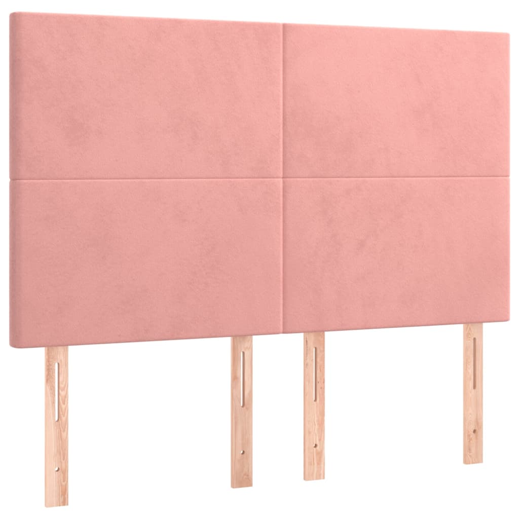 Giroletto a Molle con Materasso Rosa 140x190 cm in Velluto | homemem39