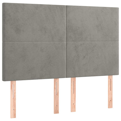 Giroletto a Molle con Materasso Grigio Chiaro 140x200cm Velluto | homemem39