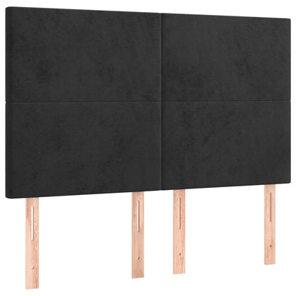 Giroletto a Molle con Materasso Nero 140x200 cm in Velluto | homemem39