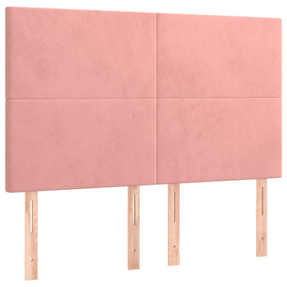 Giroletto a Molle con Materasso Rosa 140x200 cm in Velluto | homemem39