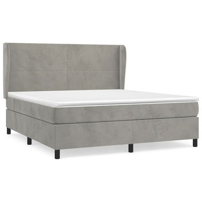 Giroletto a Molle con Materasso Grigio Chiaro 160x200cm Velluto | homemem39
