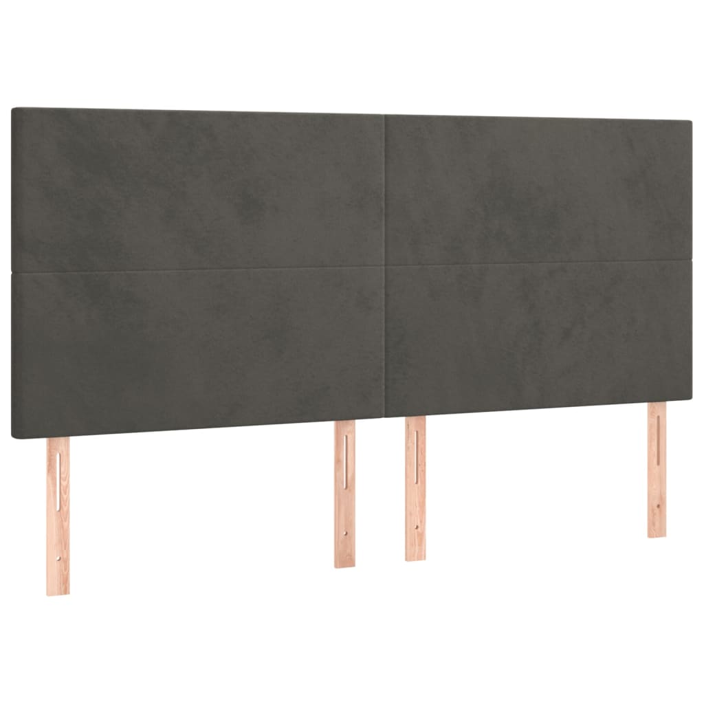Giroletto a Molle con Materasso Grigio Scuro 160x200 cm Velluto | homemem39