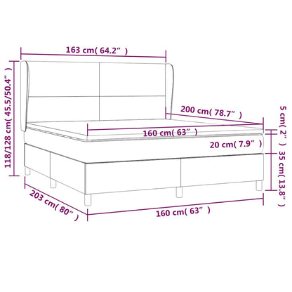 Giroletto a Molle con Materasso Verde Scuro 160x200 cm Velluto | homemem39