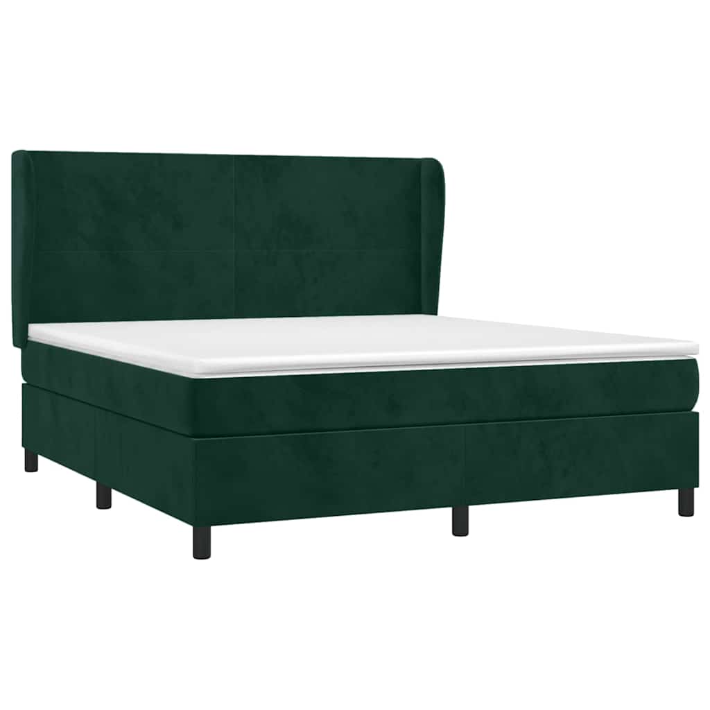 Giroletto a Molle con Materasso Verde Scuro 180x200 cm Velluto | homemem39
